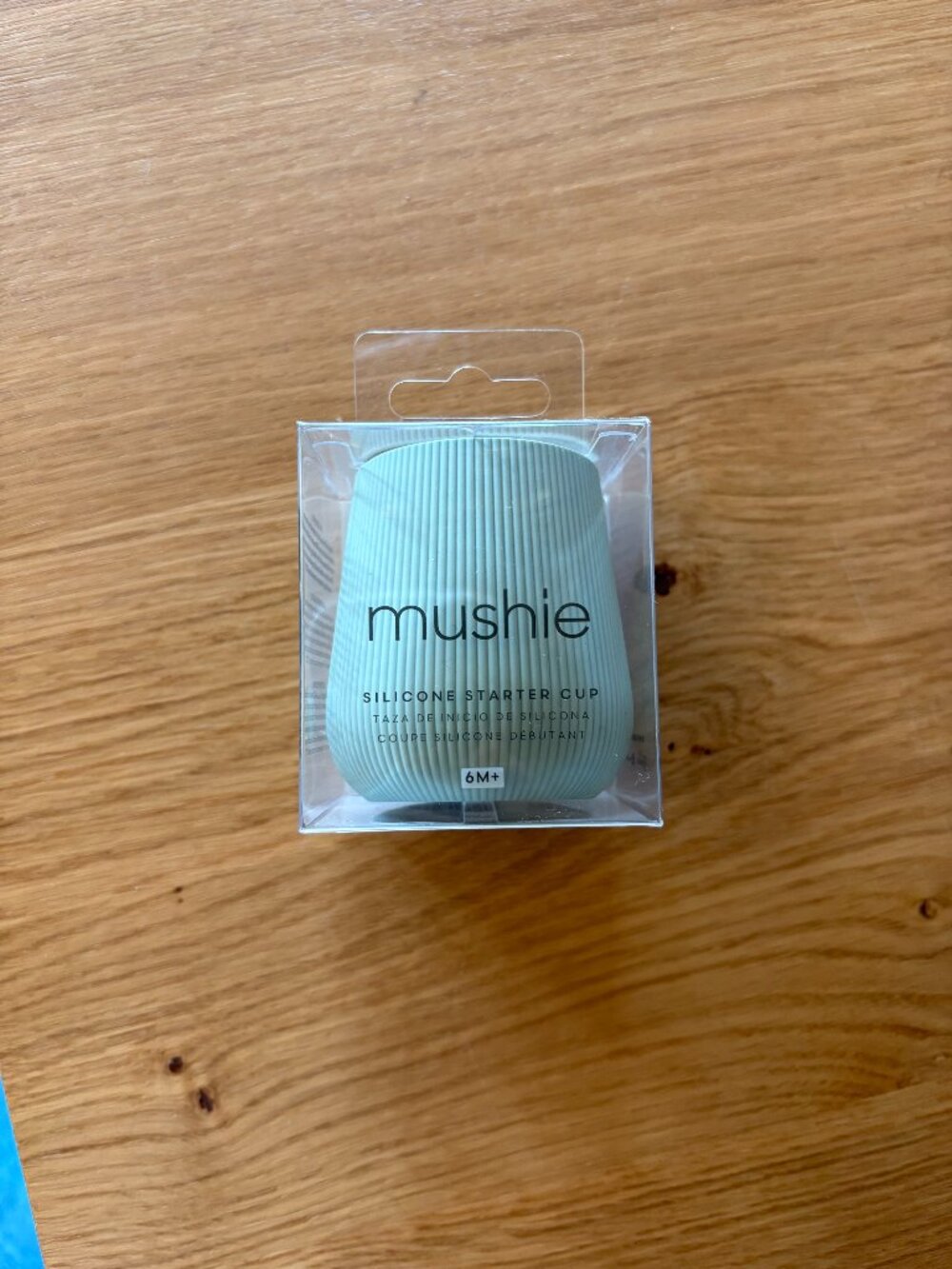 NEW Mushie Silicone Starter Cup Cambridge Blue